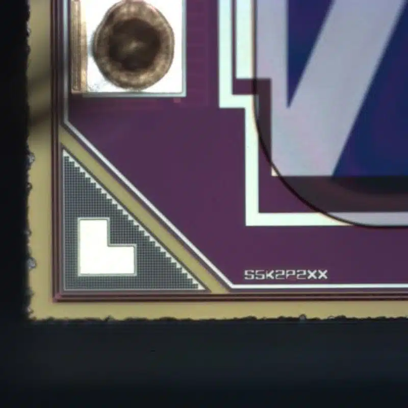 Magnified optical image of the rear camera CMOS sensor from the Samsung Galaxy S5